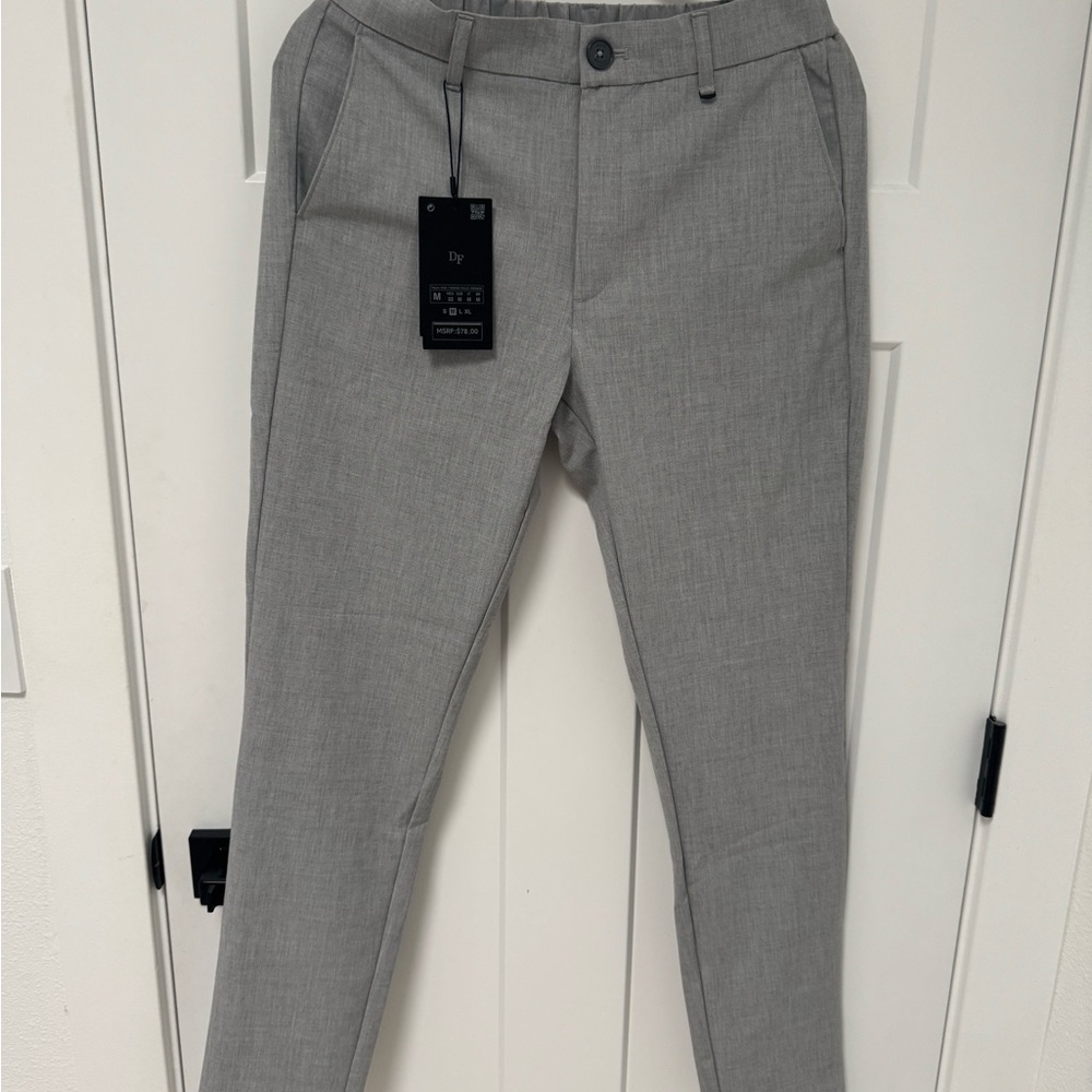 Elegant Men's Gray Dress Pants D&F Denim and flower
